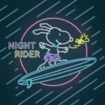 Night Rider Peanuts Poster