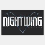 Nightwing Hi Tech Name Graphic Rectangular Sticker