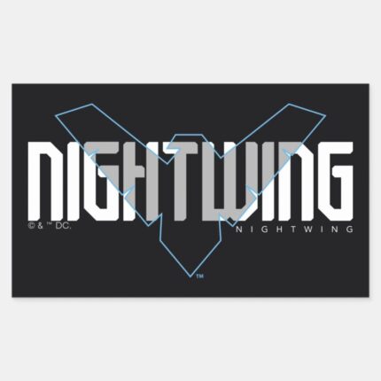 Nightwing Hi Tech Name Graphic Rectangular Sticker