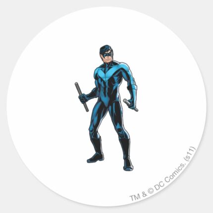 Nightwing Stands Classic Round Sticker