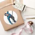 Nightwing With Rope Classic Round Sticker