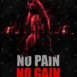 No Pain No Gain Gym Bear Poster