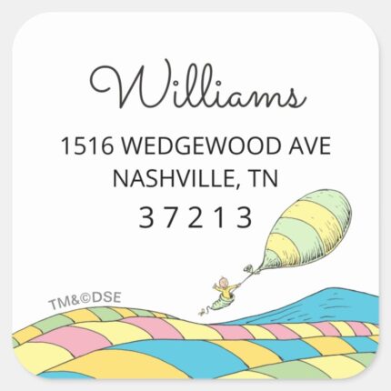 Oh Baby The Places Youll Go Address Square Sti Square Sticker