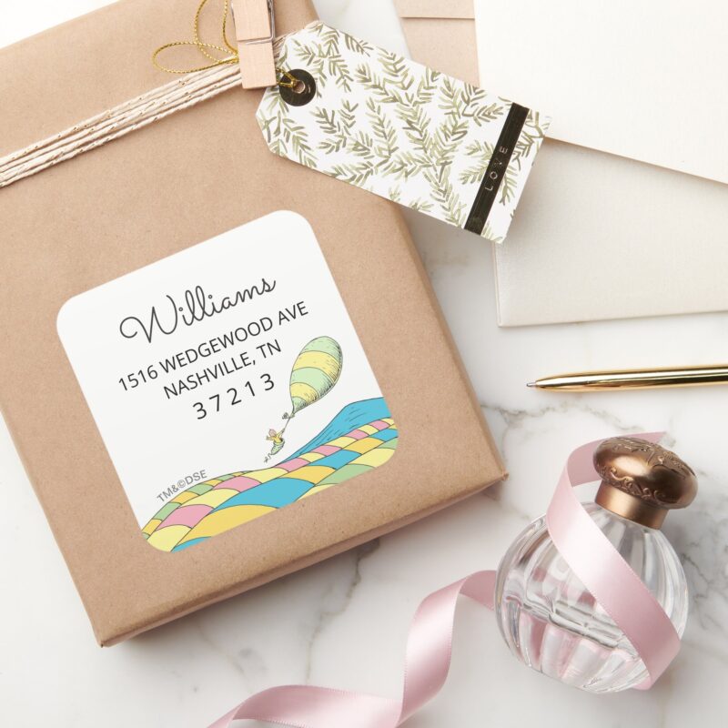 Oh Baby The Places Youll Go Address Square Sti Square Sticker