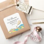 Oh Baby The Places Youll Go Address Square Sticker