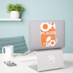 Oh The Places Youll Go Orange Typeography Sticker