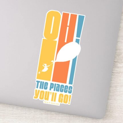 Oh The Places Youll Go Tall Retro Typography Sticker