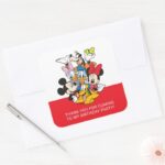 Oh Toodles Mickey Friends Birthday Thank You Square Sticker