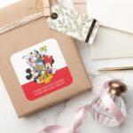 Oh Toodles Mickey Friends Birthday Thank You Square Sticker