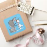 Olaf Licked By Wolf Square Sticker