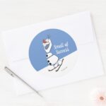Olaf Skiing Classic Round Sticker