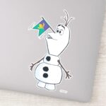 Olaf With Flag Nose Sticker