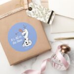 Olaf With Paddle Ball Nose Classic Round Sticker