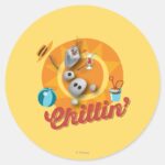 Olaf Chillin In Orange Circle Classic Round Sticker