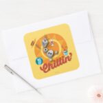 Olaf Chillin In Orange Circle Square Sticker
