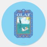Olaf Floating In The Water Classic Round Sticker