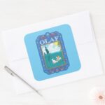 Olaf Floating In The Water Square Sticker