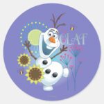 Olaf Its A Perfect Day Classic Round Sticker