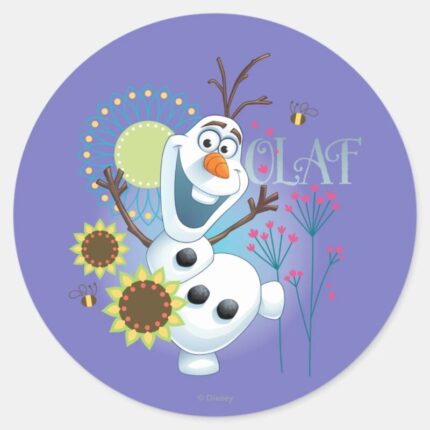 Olaf Its A Perfect Day Classic Round Sticker