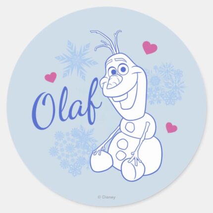 Olaf Snowflakes Classic Round Sticker