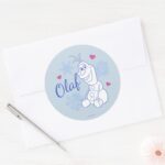 Olaf Snowflakes Classic Round Sticker