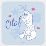 Olaf Snowflakes Square Sticker