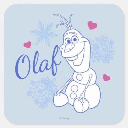 Olaf Snowflakes Square Sticker