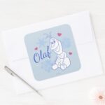 Olaf Snowflakes Square Sticker