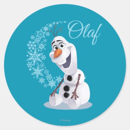 Olaf Wave Of Snowflakes Classic Round Sticker