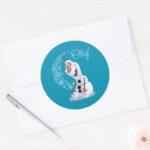 Olaf Wave Of Snowflakes Classic Round Sticker