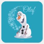 Olaf Wave Of Snowflakes Square Sticker