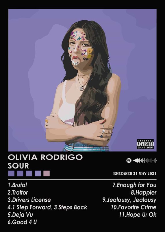 Olivia Rodrigo Sour Music Poster