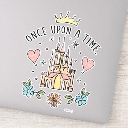 Once Upon A Time Hand Drawn Princess Castle Sticker