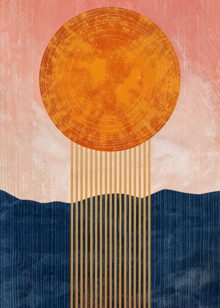 Orange Sun Rays Poster