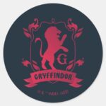 Ornate GRYFFINDOR™ House Crest Classic Round Sticker