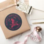 Ornate GRYFFINDOR™ House Crest Happy Birthday Classic Round Sticker