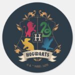 Ornate HOGWARTS™ House Crest Classic Round Sticker
