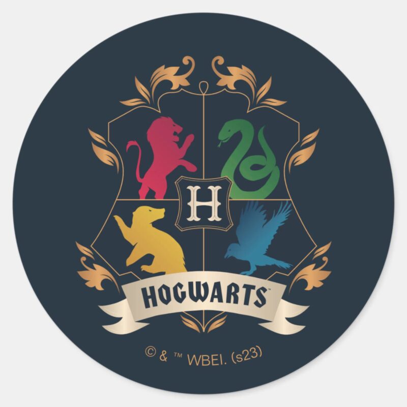 Ornate HOGWARTS™ House Crest Classic Round Sticker Ornate HOGWARTS™ House Crest Classic Round Sticker