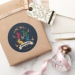 Ornate HOGWARTS™ House Crest Classic Round Sticker