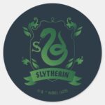 Ornate SLYTHERIN™ House Crest Classic Round Sticker