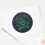 Ornate SLYTHERIN™ House Crest Classic Round Sticker
