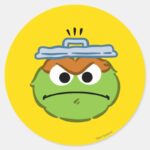 Oscar Angry Face Classic Round Sticker