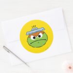 Oscar Angry Face Classic Round Sticker