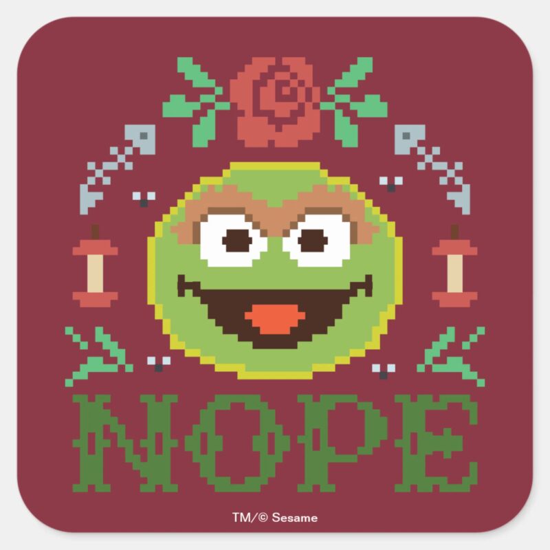 Oscar Cross Stitch Square Sticker Oscar Cross Stitch Square Sticker