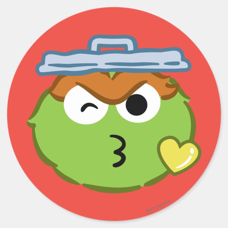 Oscar Face Throwing A Kiss Classic Round Sticker Oscar Face Throwing A Kiss Classic Round Sticker