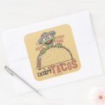 Oscar I Hate Everything Except Tacos Square Sticker