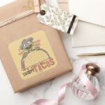 Oscar I Hate Everything Except Tacos Square Sticker