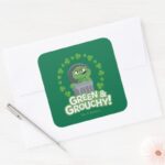 Oscar Green Grouchy Square Sticker