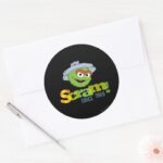 Oscar The Grouch 1969 Classic Round Sticker