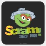 Oscar The Grouch 1969 Square Sticker
